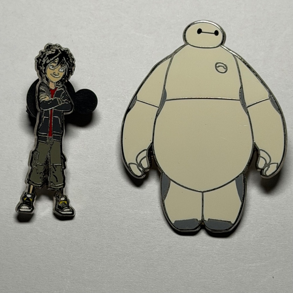 Disney Big Hero 6‎ Hiro Hamada and Baymax Enamel Pin Set 2016 Official Trading - Picture 1 of 5